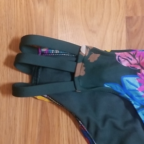 Shade & Shore  Bikini Swim Bottom Floral and Leaf Green - Picture 3 of 7